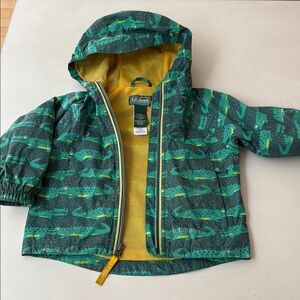 L.L. Bean Kids' 2T Green Alligator Rain Jacket 100% nylon Discovery